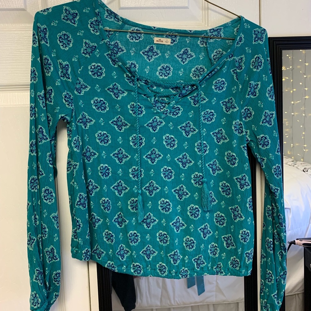 Wide neck, draw string blouse